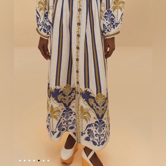 FARM Rio BRAND NEW pineapple linen dress Medium - Picture 4 of 6